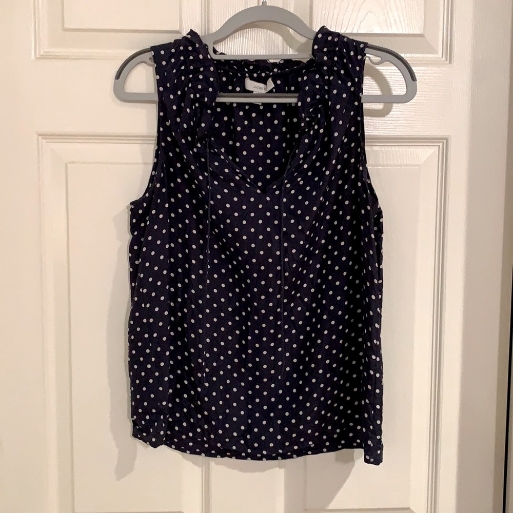 J Crew Navy Blue Ruffle Tank